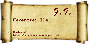 Ferenczei Ila névjegykártya